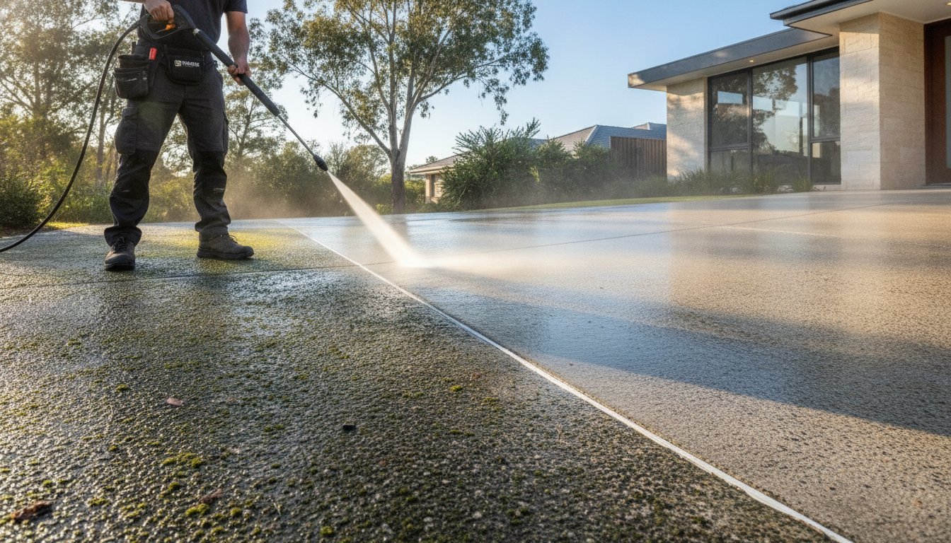 Driveway Pressure Cleaning Melbourne: The 2026 Guide to Restoring Your Home’s Curb Appeal – Hero Image Driveway Pressure Cleaning Melbourne: The 2026 Guide to Restoring Your Home’s Curb Appeal