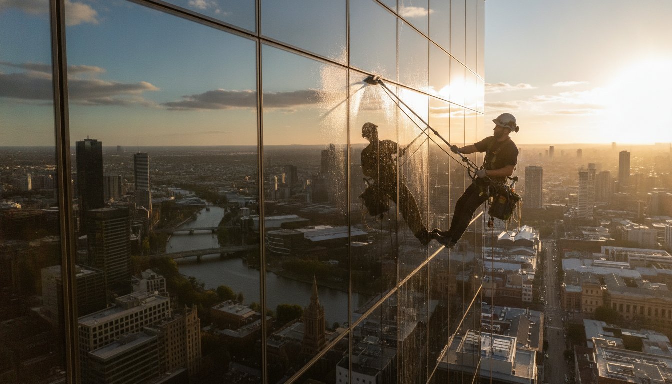Office Window Cleaning Melbourne: The 2026 Commercial Guide – Hero Image Office Window Cleaning Melbourne: The 2026 Commercial Guide
